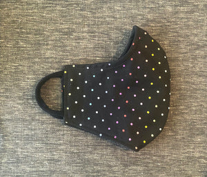 Black with rainbow pin dots